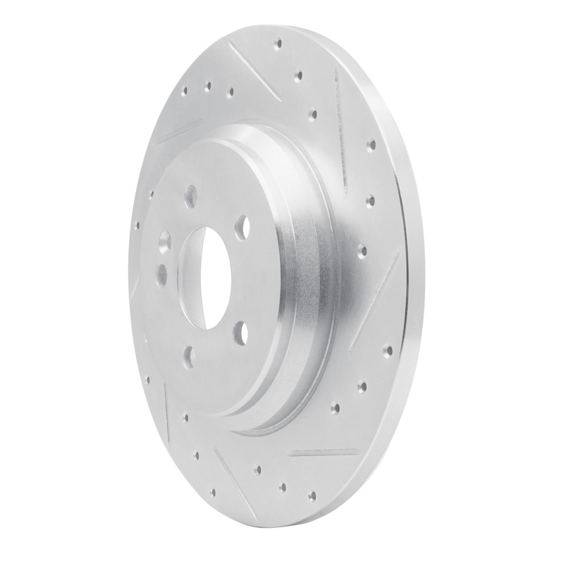 Mercedes-Benz ML55 AMG Brake Rotor (1) - Rear Right - R1 Concepts - Drilled & Slotted - Silver - `00-`05